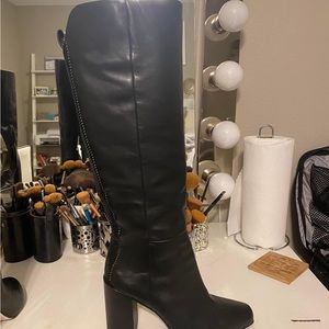 Brand New AD& Daughters Elleanora Leather Square Toe Boot 9 Black retail  $350